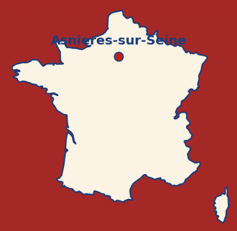 Carte de France avec la localisation d'Asnières-sur-Seine
