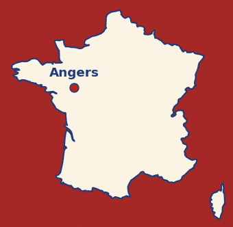 Carte de France avec la localisation d'Angers