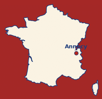 Carte de France avec la localisation d'Annecy