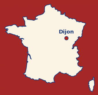 Carte de France avec la localisation de Dijon