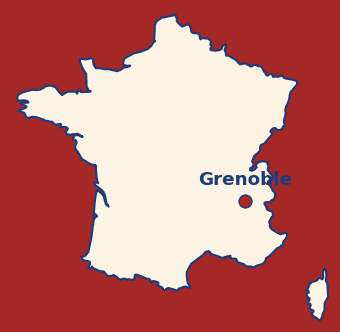 Carte de France avec la localisation de Grenoble