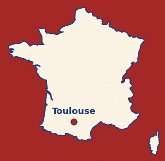 Carte de France avec la localisation de Toulouse
