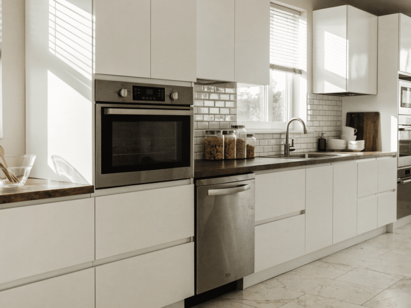 Cuisine équipée moderne complète avec électroménager intégré