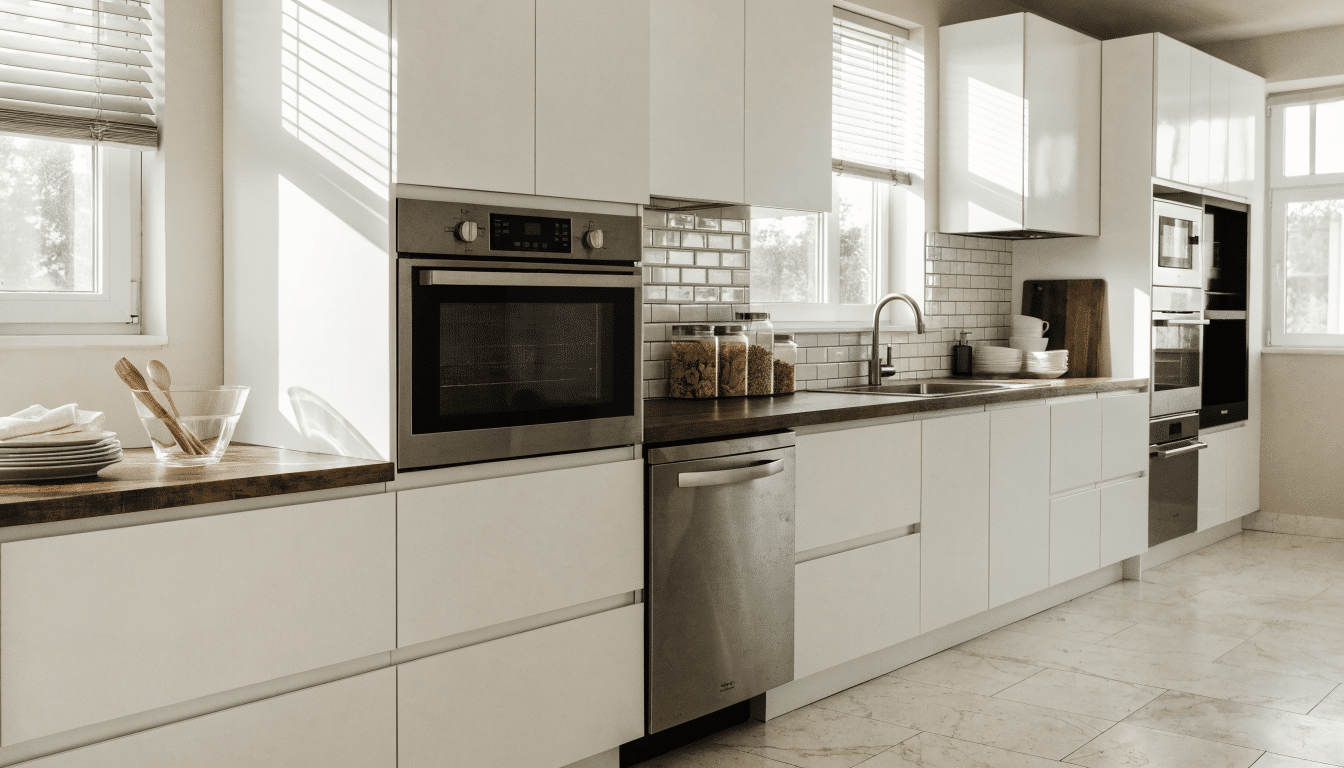 Cuisine équipée moderne complète avec électroménager intégré